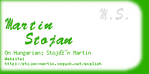 martin stojan business card